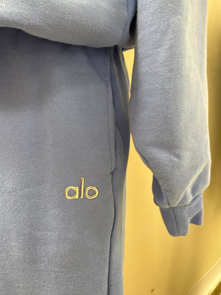 Alo Cornflower Blue Sweatshirt and Sweatpants Set