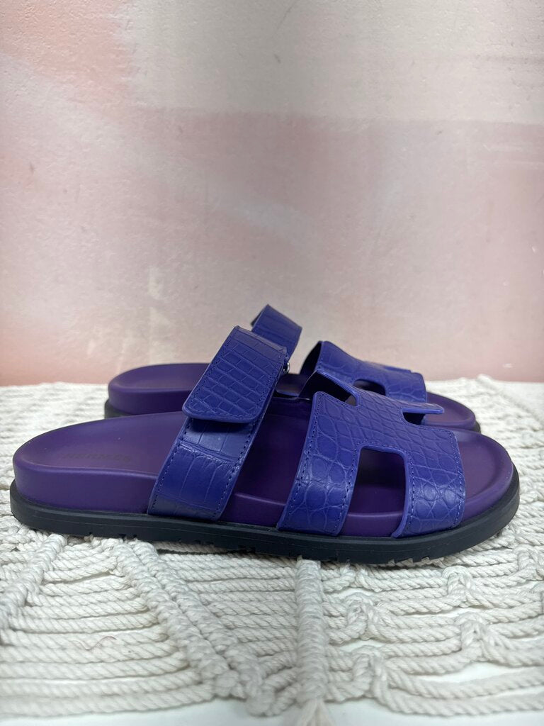 Hermes Purple Chypre Crocodile Sandal