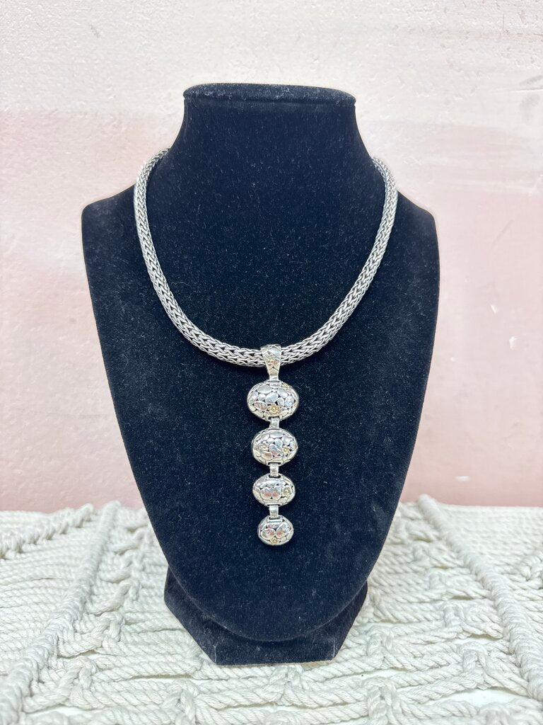 John Hardy Silver Kali Dot Pendant and Necklace