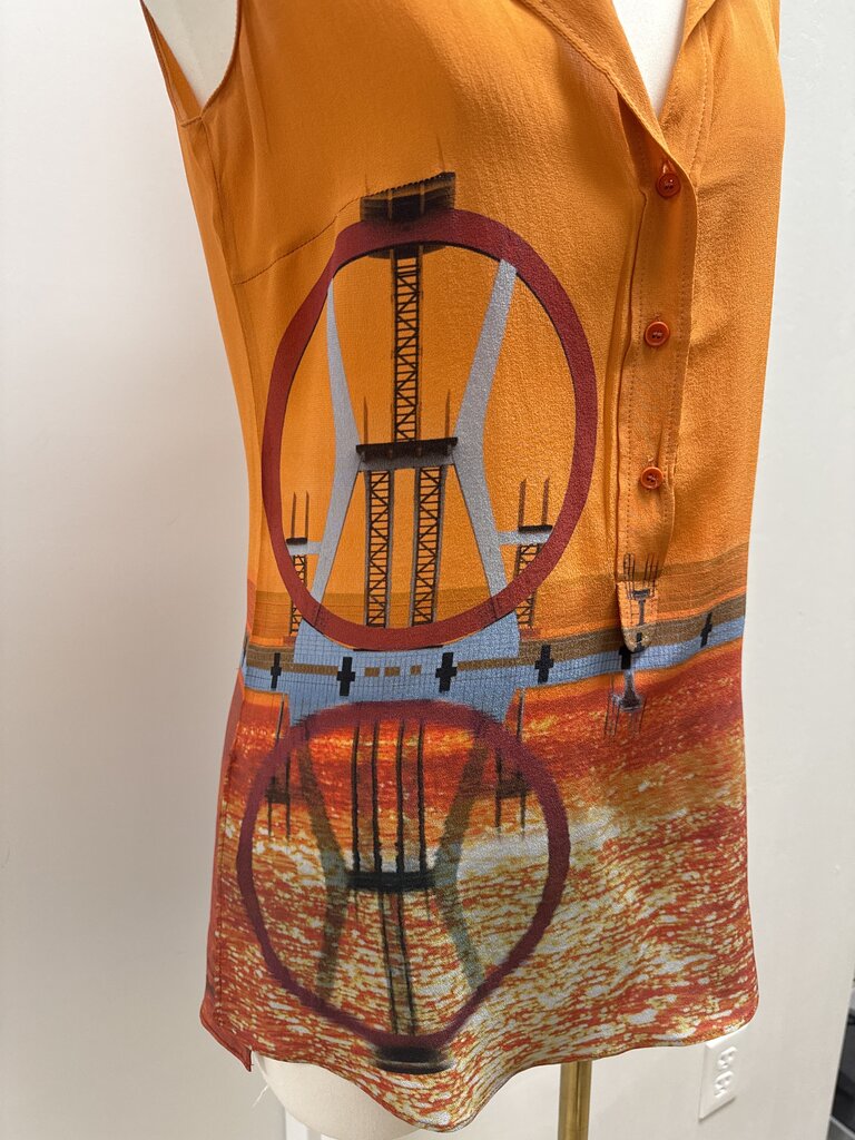 Akris Orange Printed Top