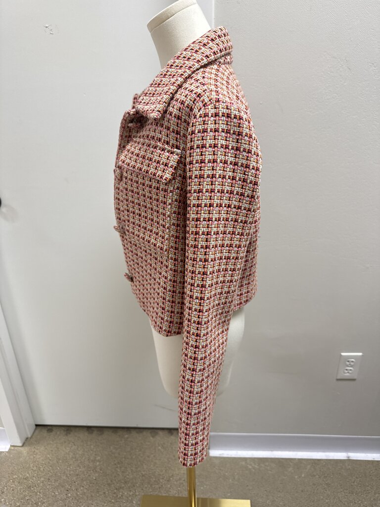 Maeve Oange Tweed Cropped Jacket NWT