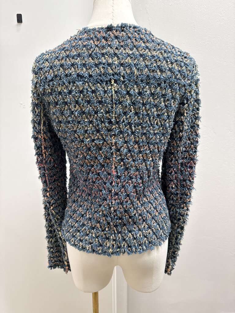 Chanel Blue Vintage Tweed Jacket