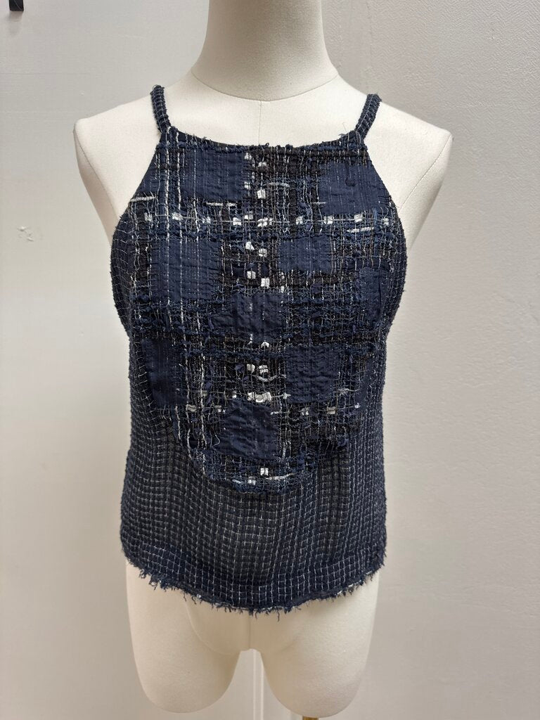 Chanel Blue Tweed Vintage Jacket and Shell Tank