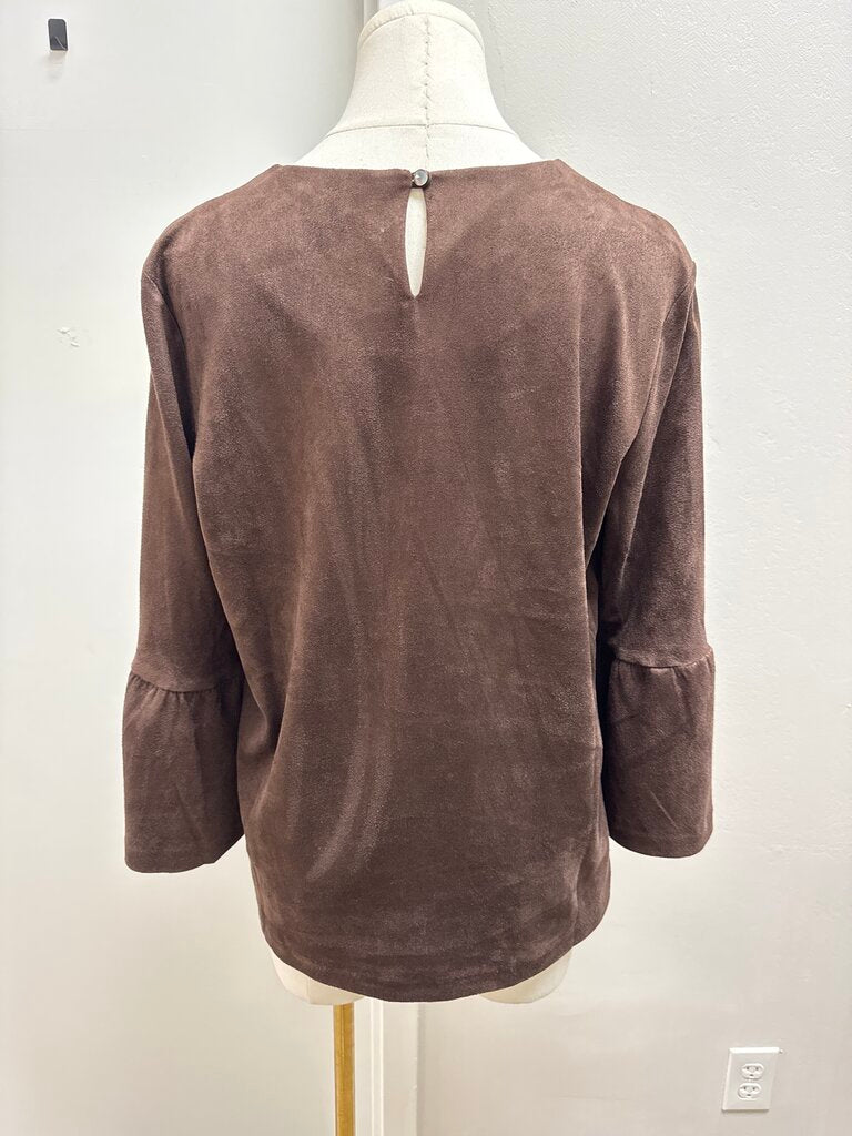 J. McLaughlin Brown Bell Sleeve Top