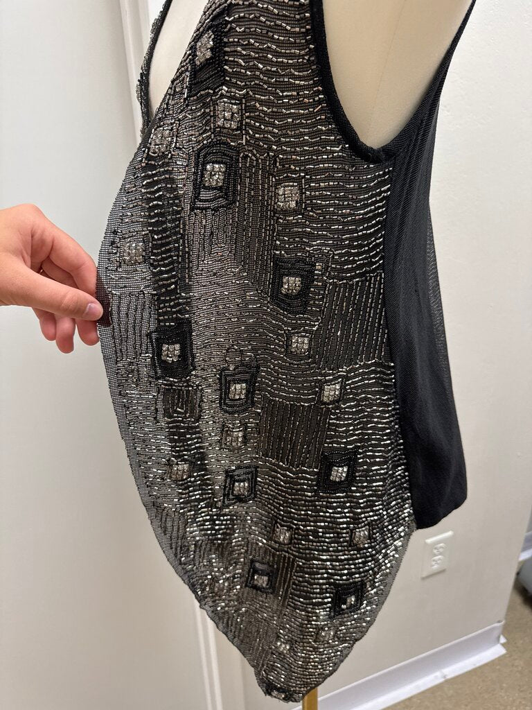 Alice + Olivia Black Beaded Vest