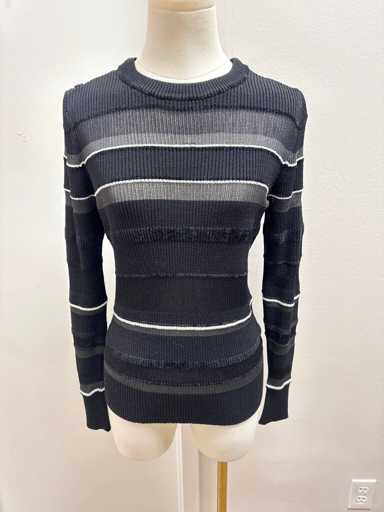Proenza Schouler Black Striped Ribbed Sweater