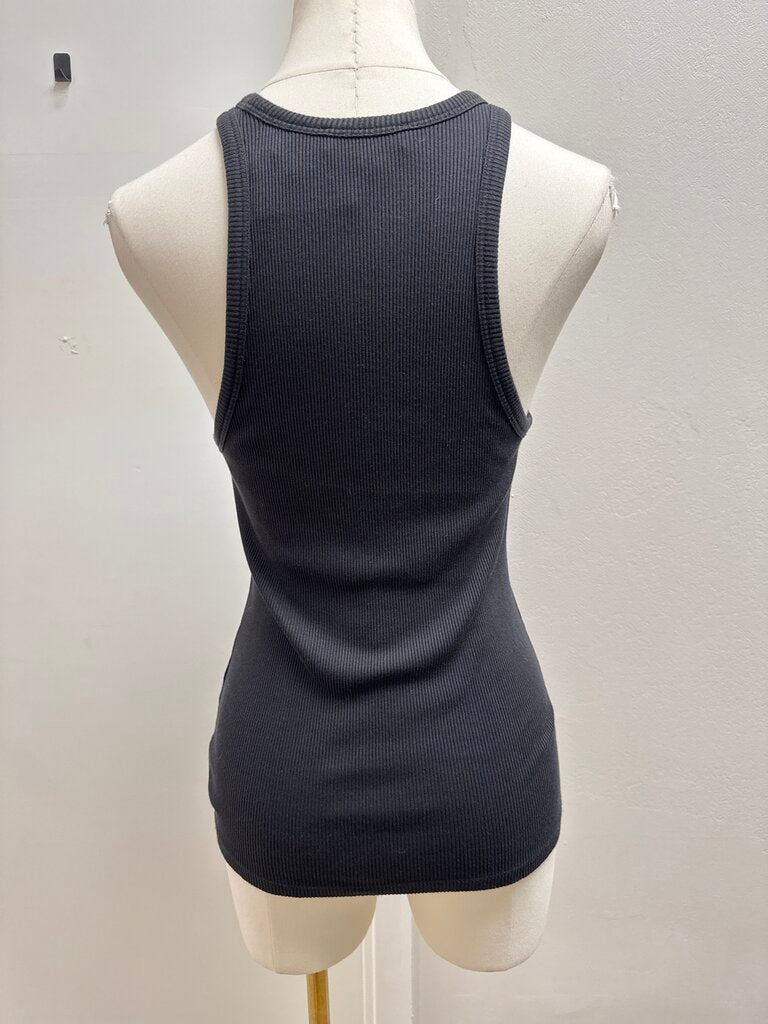 Theory Black Ribbed Muscle Tank