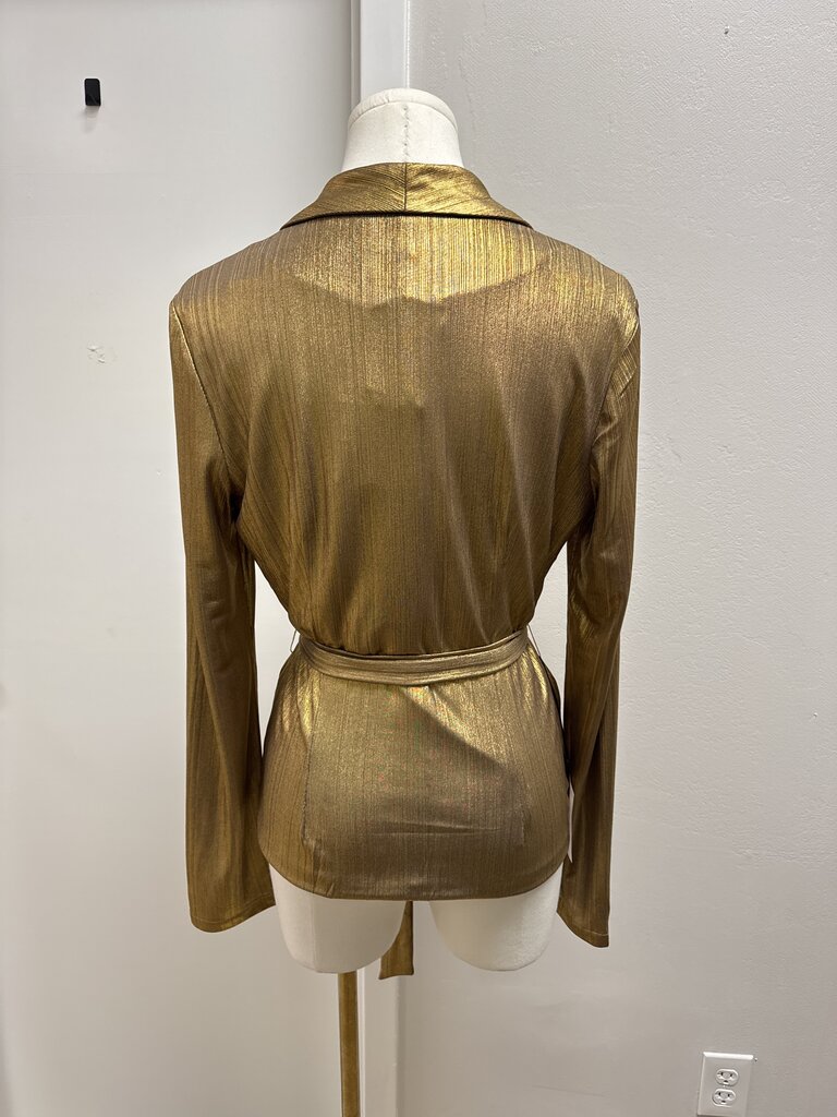 Superdown Gold Wrap Cardigan