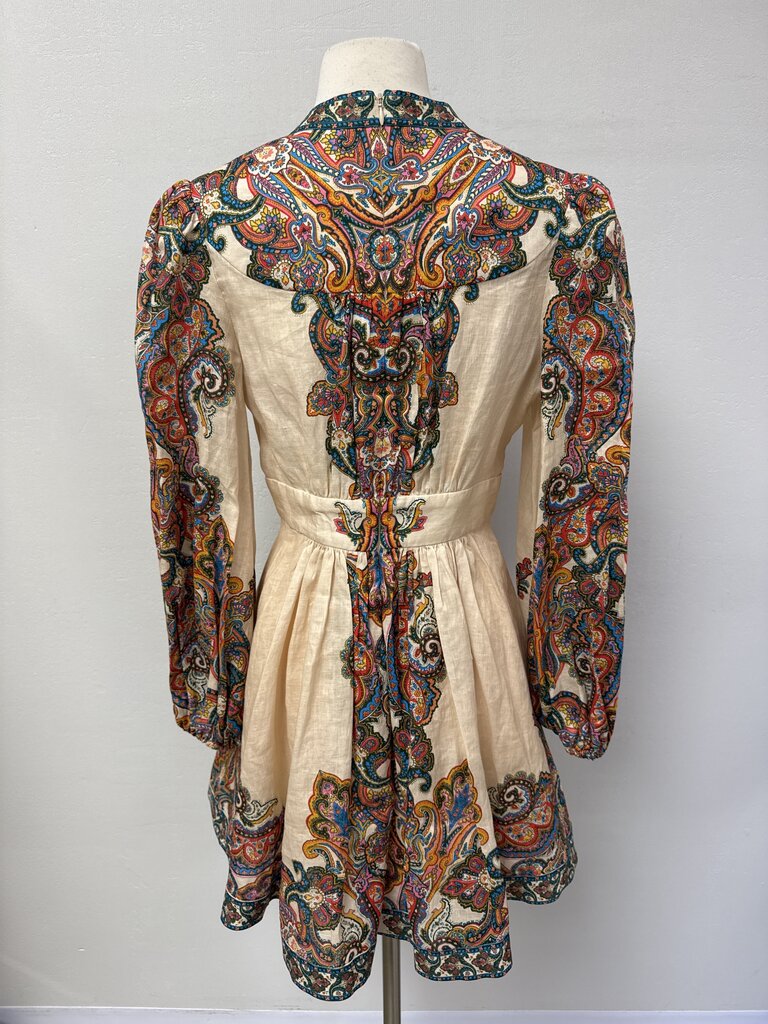 Zimmermann Apricot Floral Linen Dress