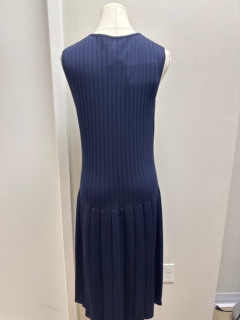 St John Navy Knit Ribbed Dress NWT