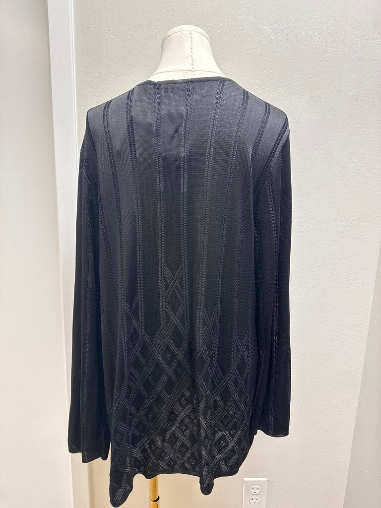 Gispa Black Pointelle Cardigan NWT
