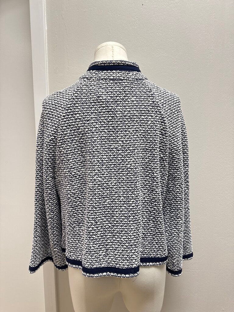 St John Blue and White Knit Jacket NWT