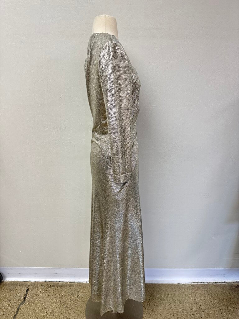 Galvan London Silver Knot Maxi Dress NWT