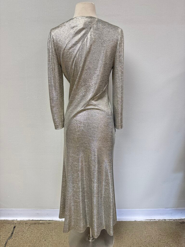 Galvan London Silver Knot Maxi Dress NWT