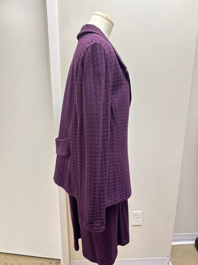 St John Plum Knit Skirt Suit NWT