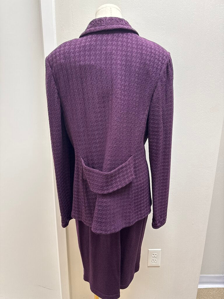St John Plum Knit Skirt Suit NWT