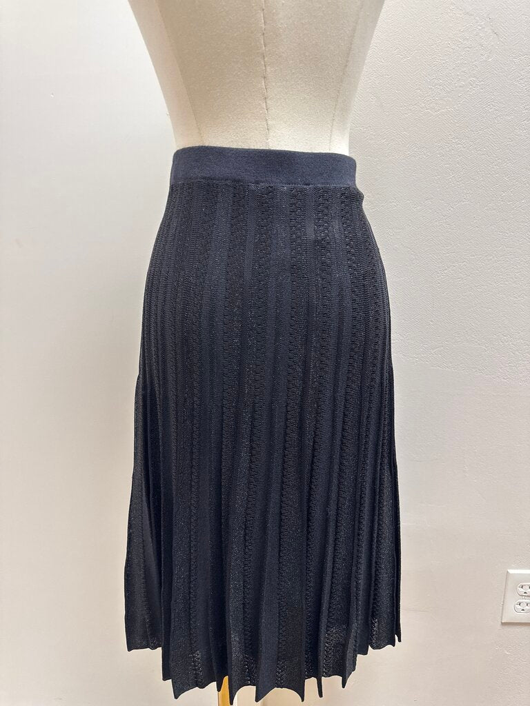 St John Black Knit Metallic Skirt NWT