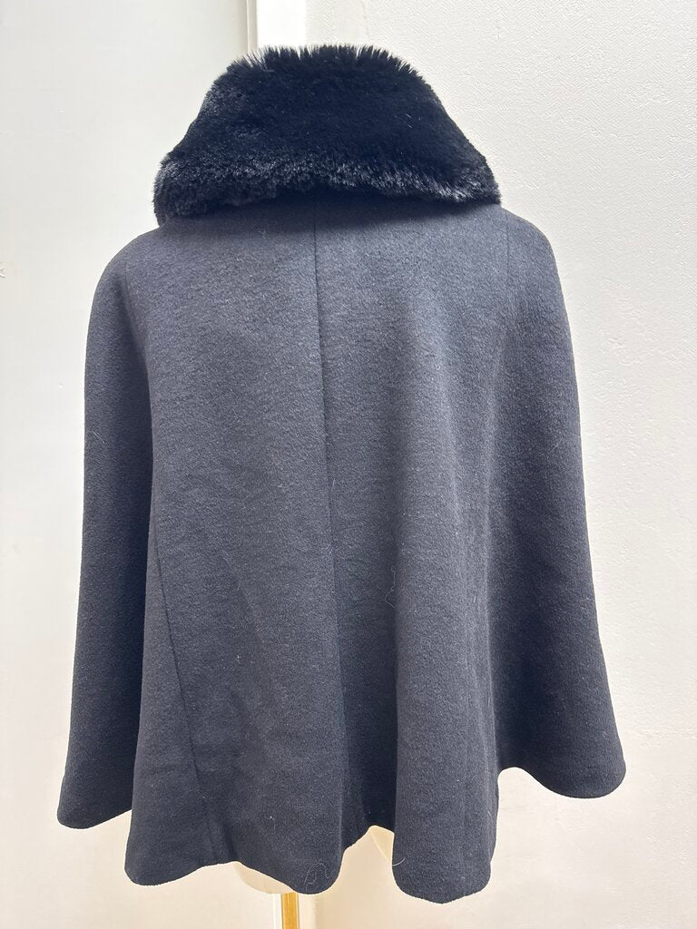 Flora Bea Black Cape with Crystal Bow Closure