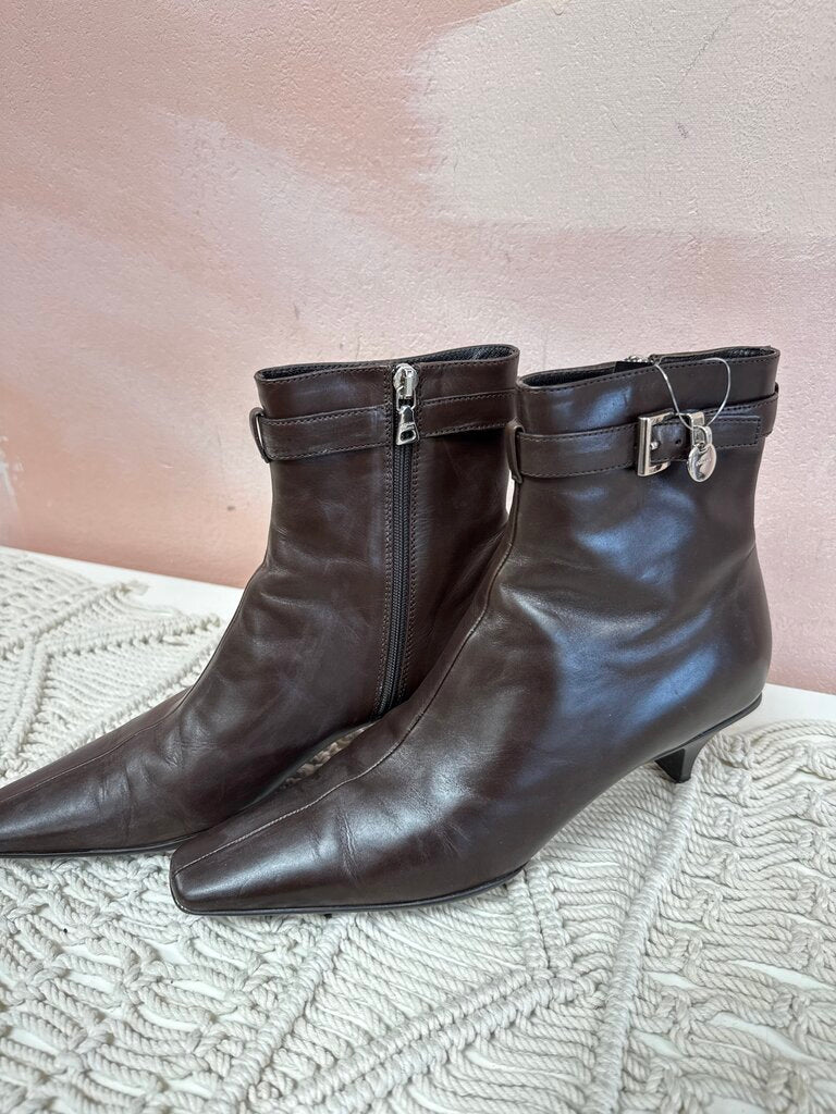 Prada Chocolate Kitten Heel Bootie