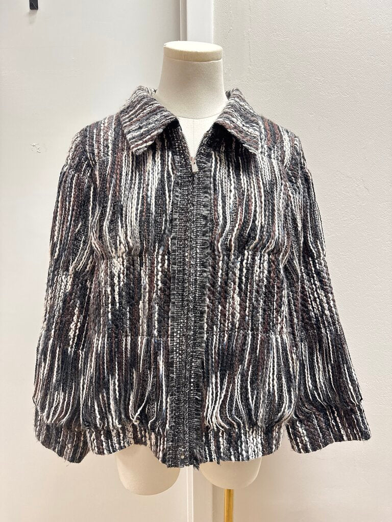 Algo Brown Multi Sweater Jacket