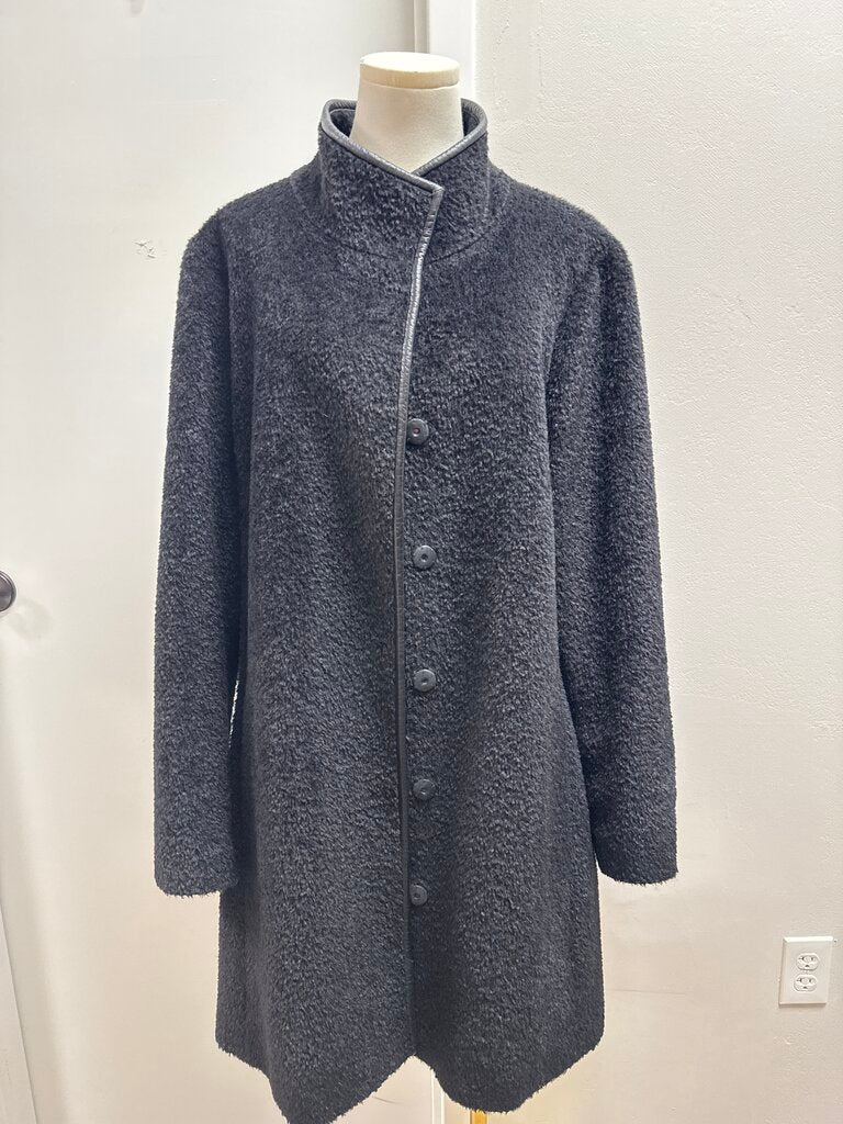 Eileen Fisher Black Fuzzy Coat