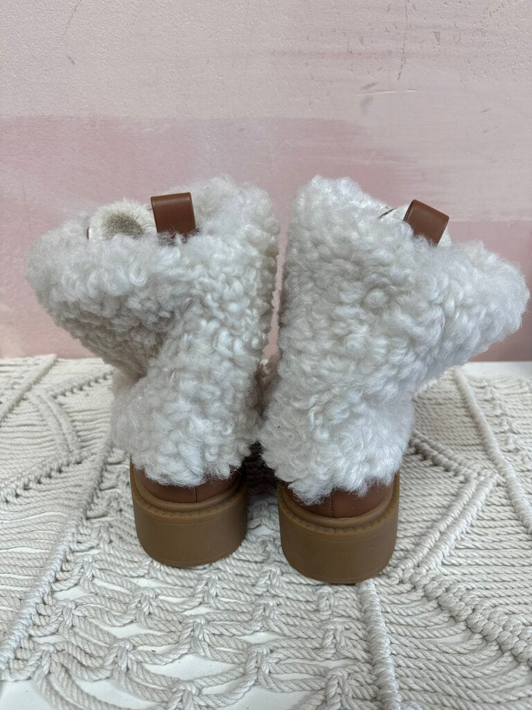 Coach Brown Shearling Lug Sole Boot