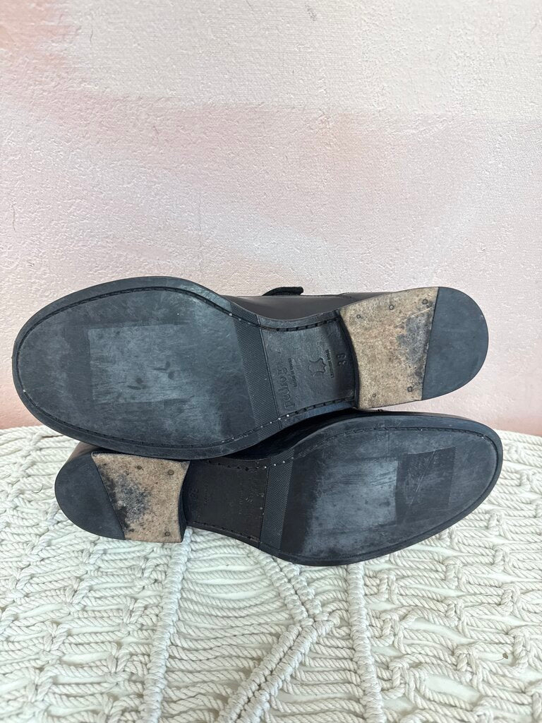 Pedro Garcia Black Leather Loafer with Removable Rhinestones