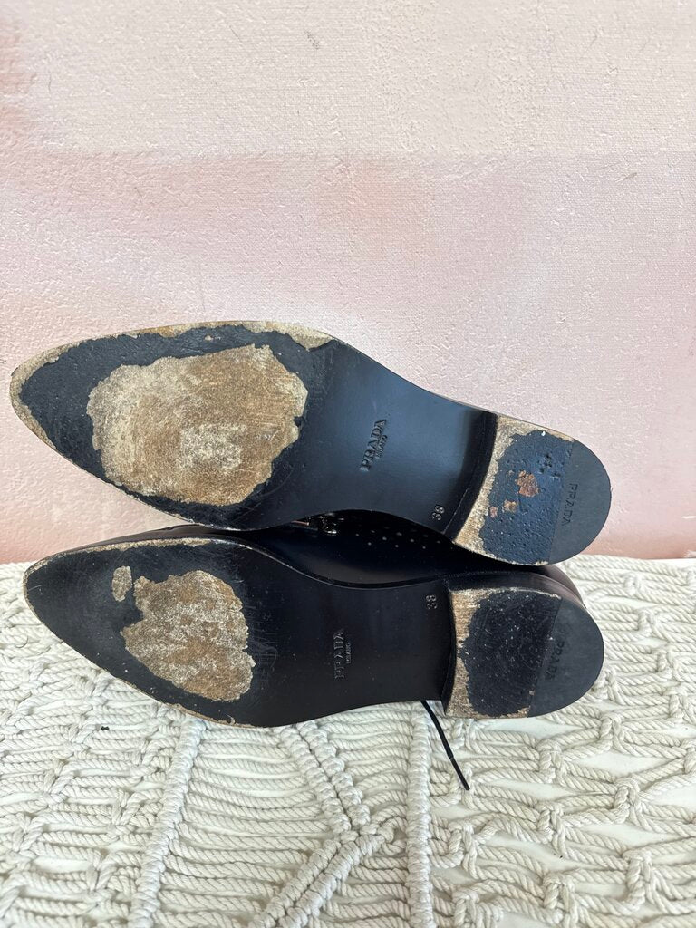 Prada Black Studded Loafer