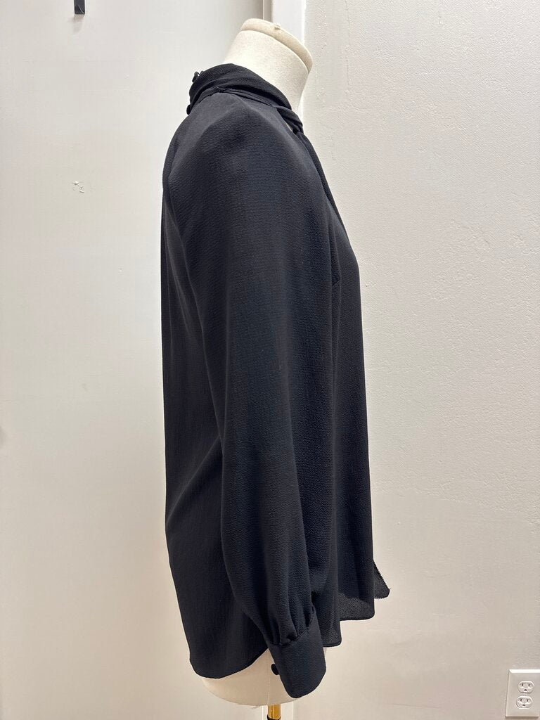 Veronica Beard Black Tie Front Blouse