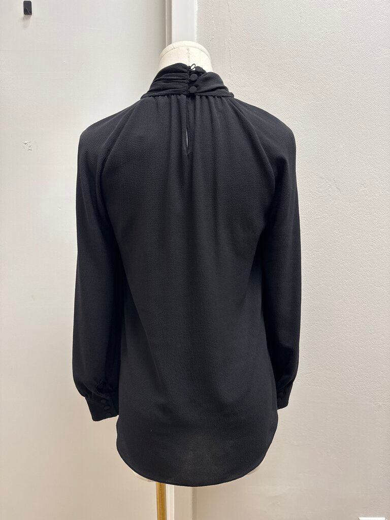 Veronica Beard Black Tie Front Blouse