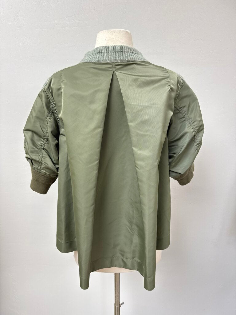 sacai Olive Ribbed Top NWT