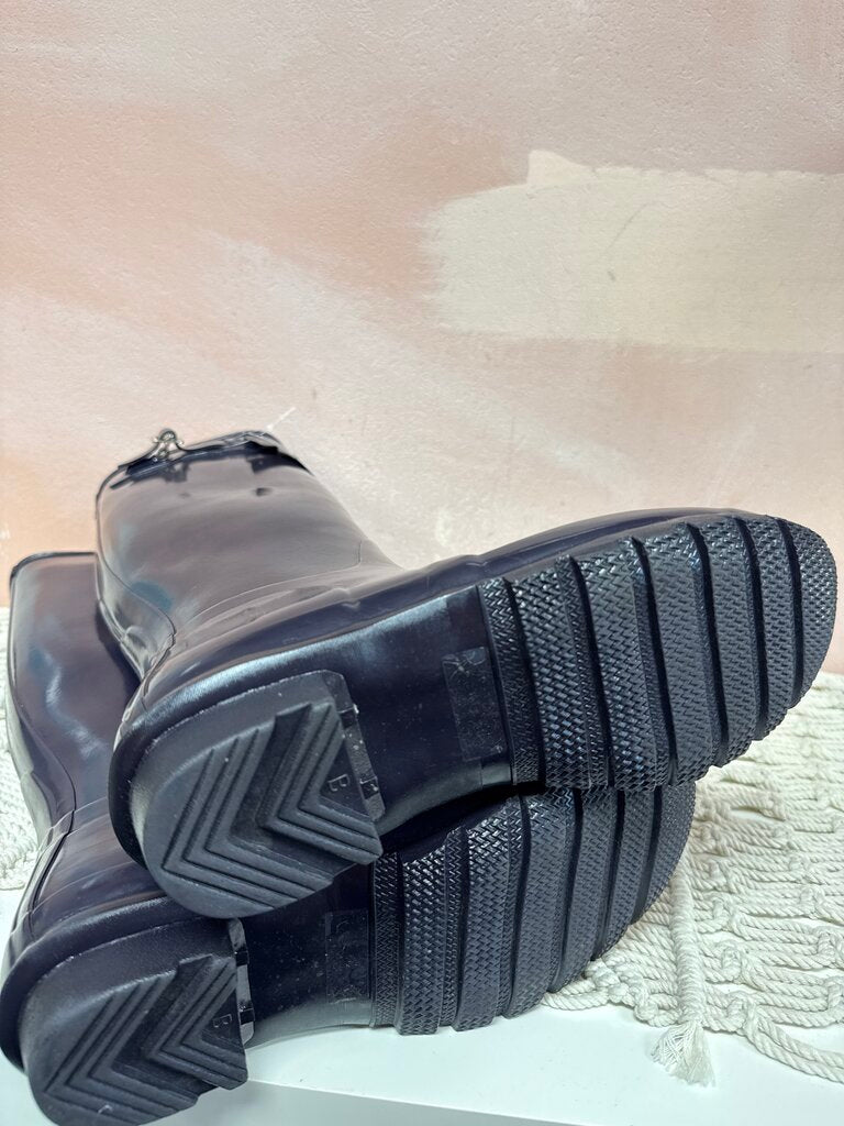 Hunter Blue Tall Rubber Rain Boots NWT