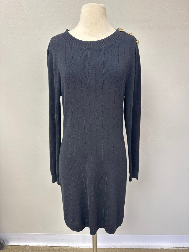 L'Agence Black RIbbed Dress