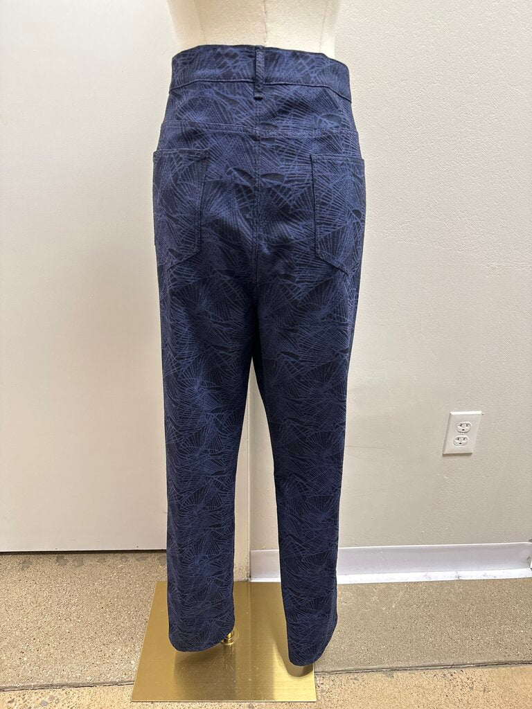 Lafayette 148 Blue/Black Printed Pant NWT