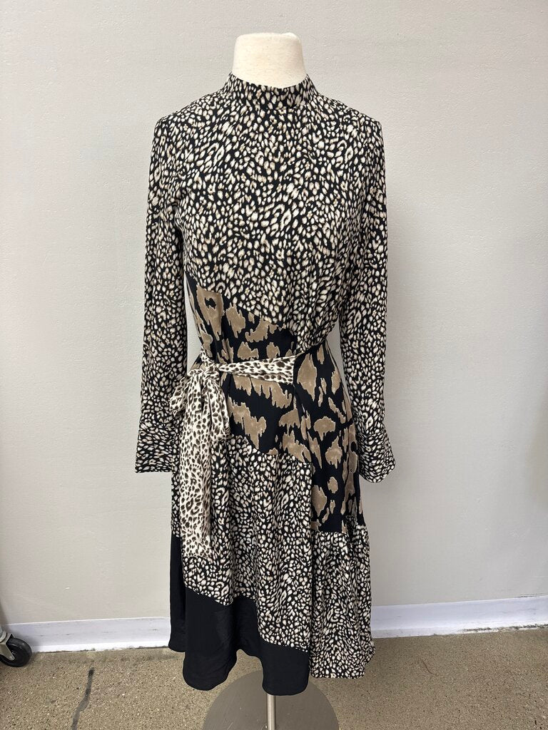 LR by Legally Red Black and Tan Printed Maxi Dress