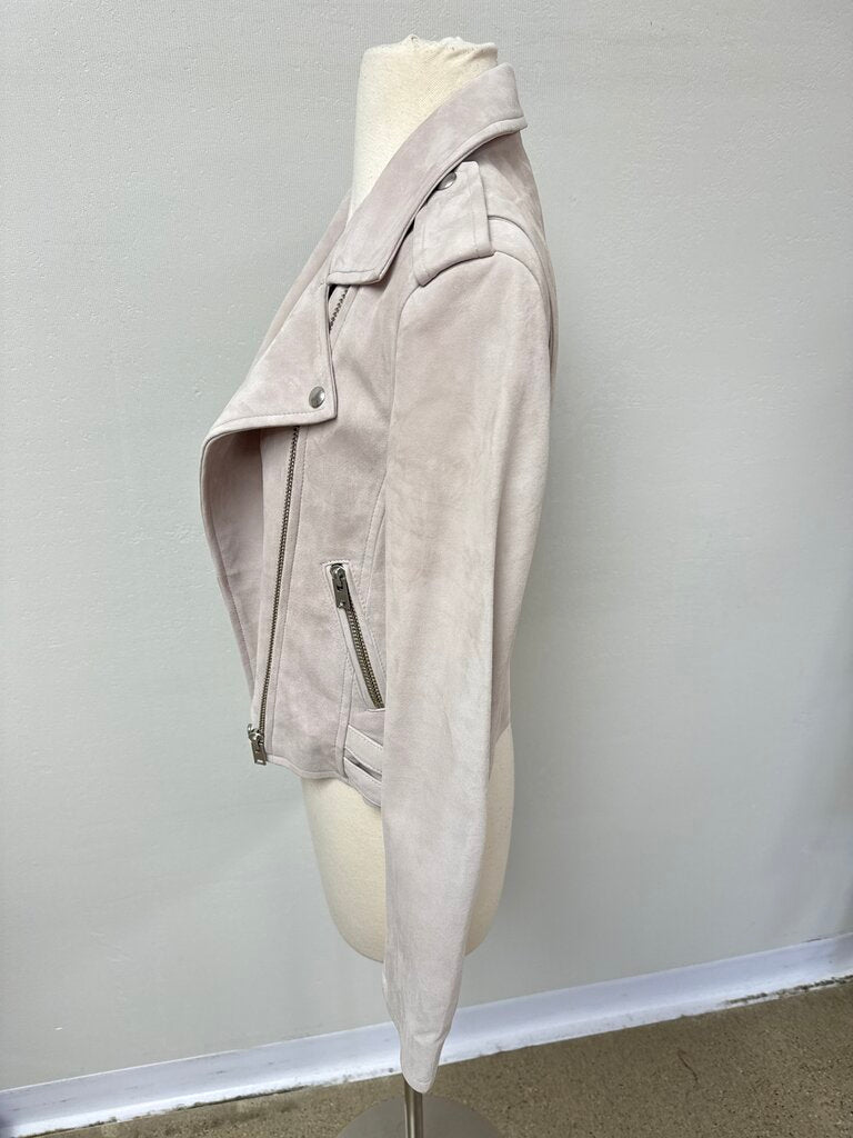 IRO Beige Lamb Leather Moto Jacket