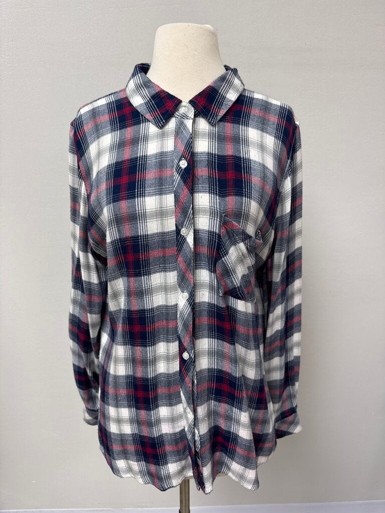 Rails Blue Plaid Flannel Button Up