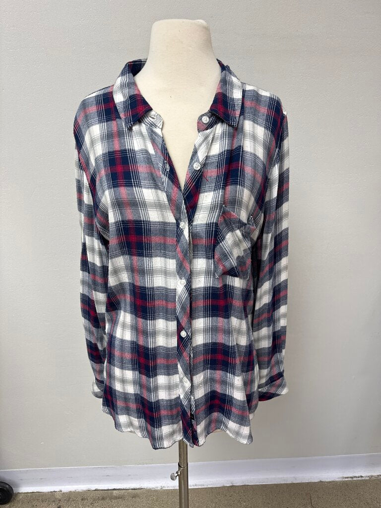 Rails Blue Plaid Flannel Button Up