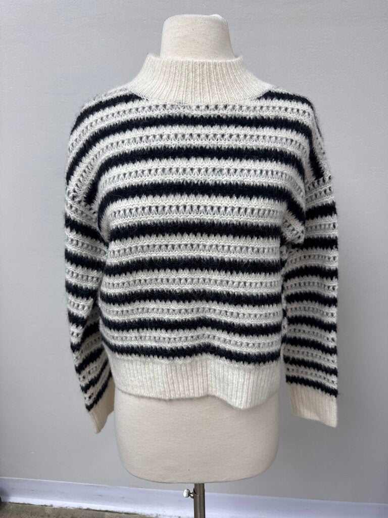 AllSaints Black and White Striped Sweater
