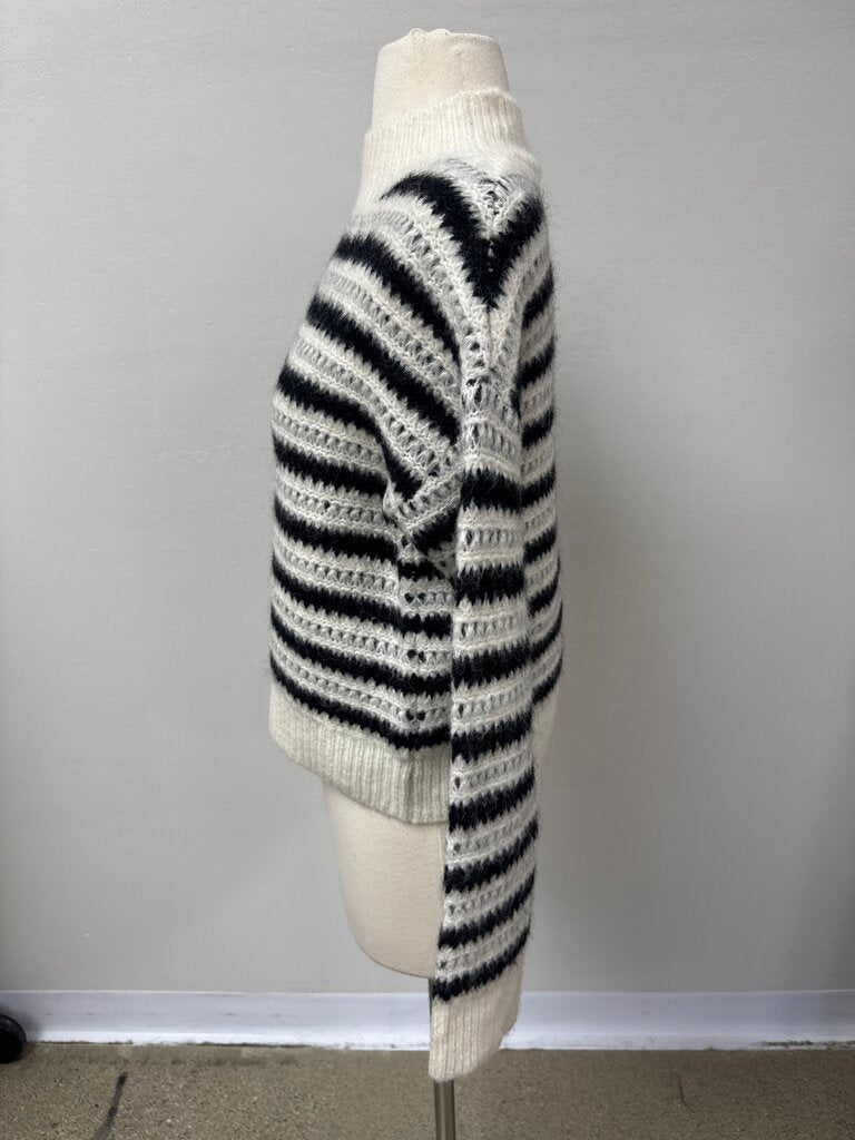 AllSaints Black and White Striped Sweater