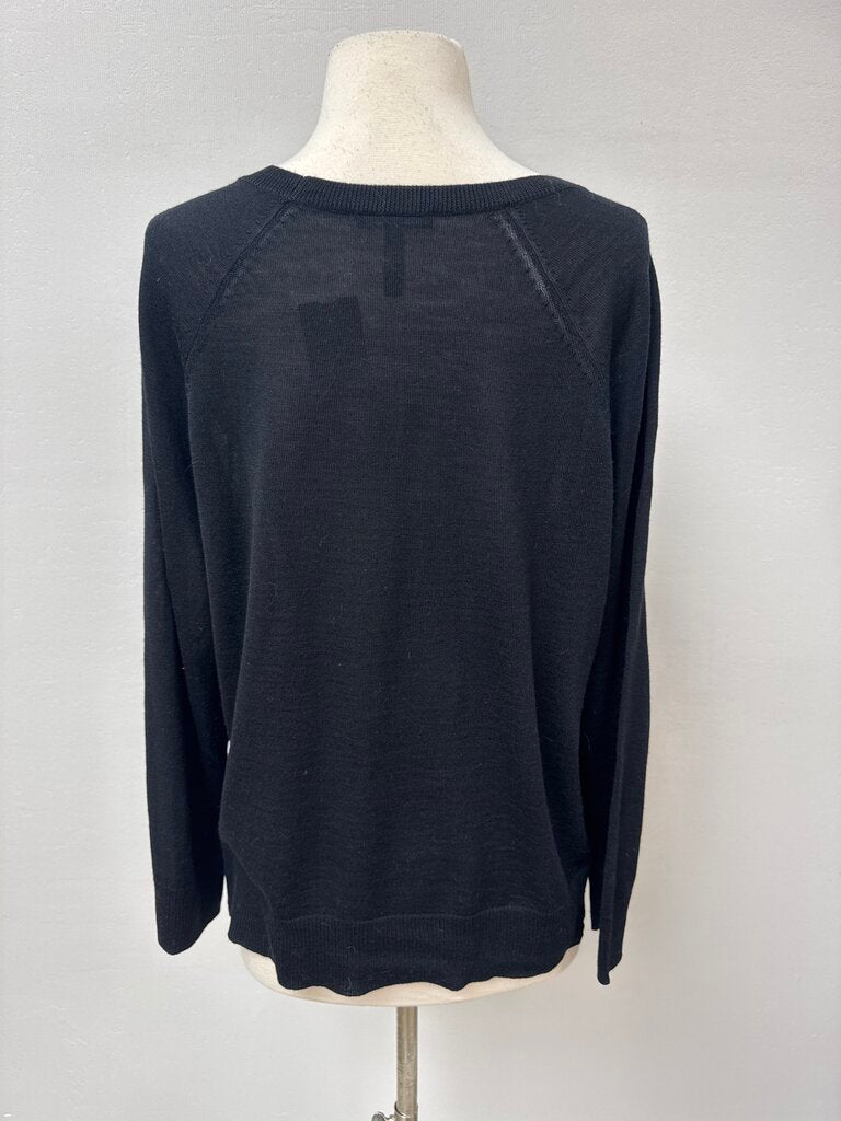 Eileen Fisher Black Wool Crewneck