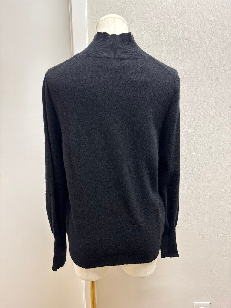 Kilte Black Cashmere Mock Neck Sweater