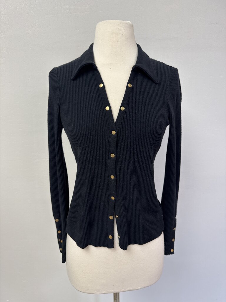 Nation LTD Black Ribbed Polo