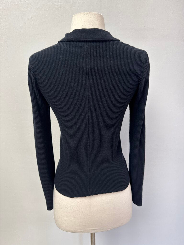 Nation LTD Black Ribbed Polo