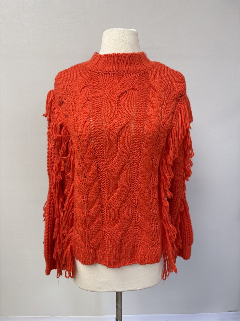 525 Orange Cable Knit Sweater