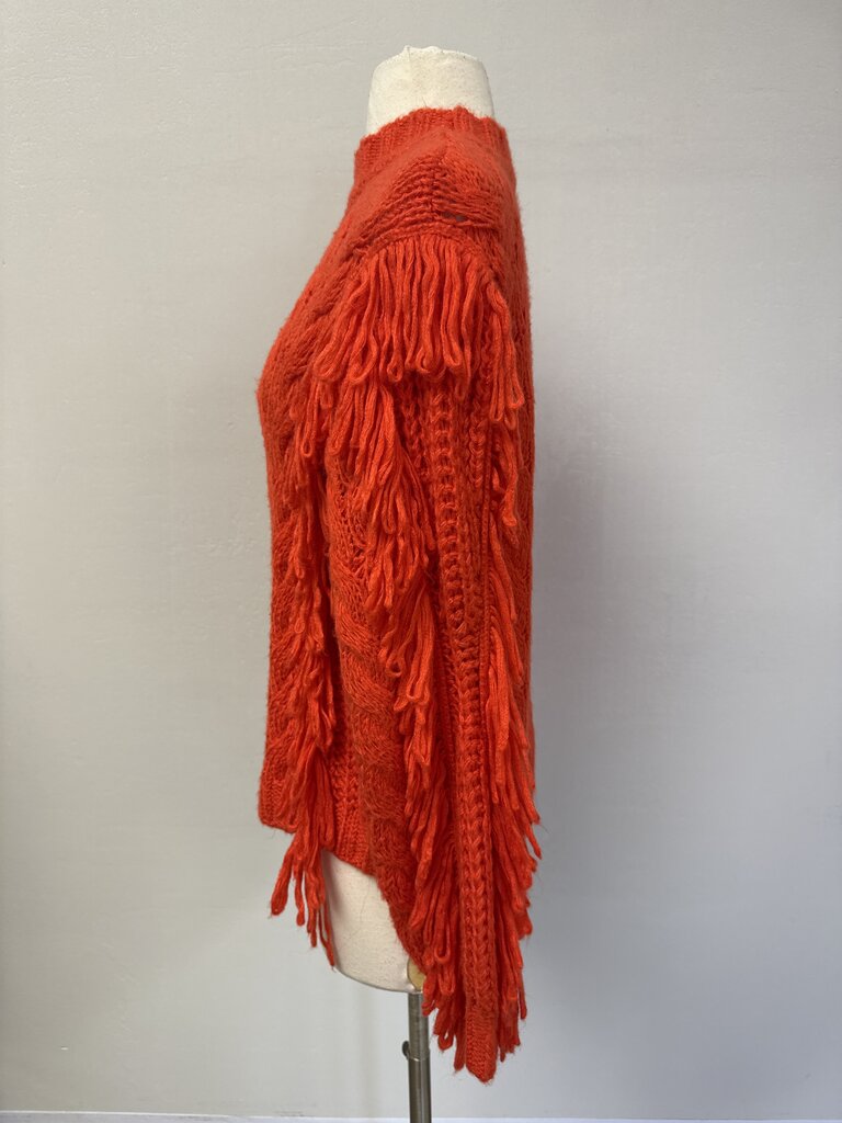525 Orange Cable Knit Sweater