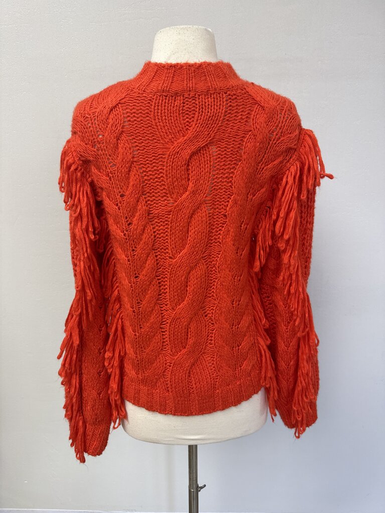 525 Orange Cable Knit Sweater