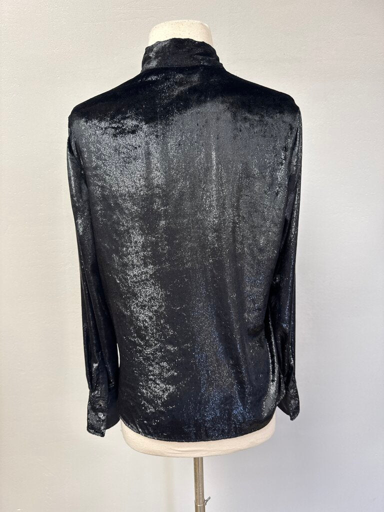 Frame Black Tie Front Blouse