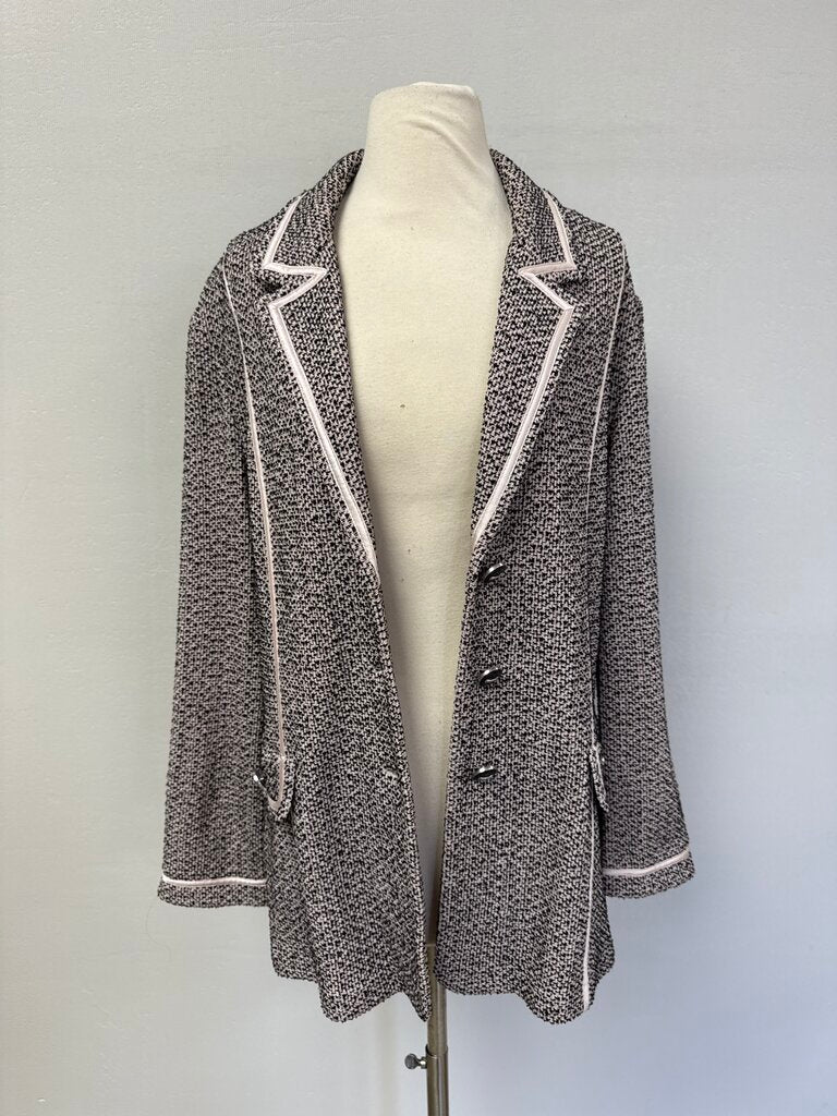 St John Pink and Black Tweed Blazer