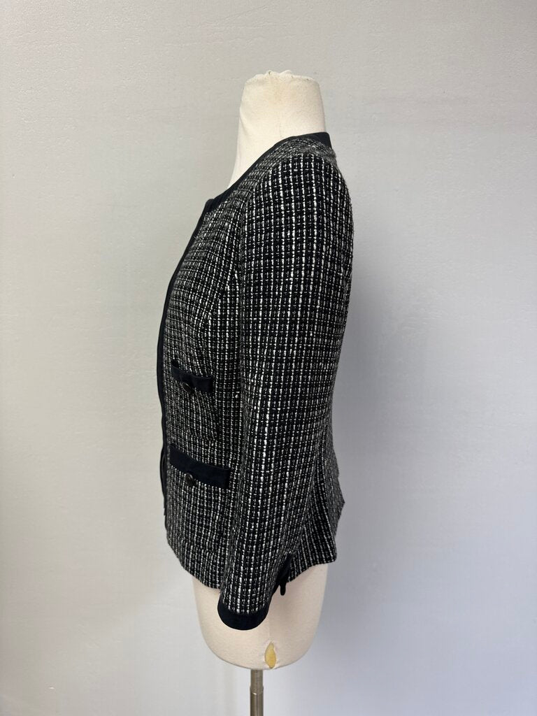 Rachel Zoe Black Tweed Cropped Jacket